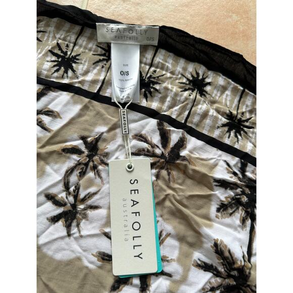 New ! Seafolly Australia Palm springs‎ Bermuda Sarong sepia O/S - Picture 5 of 9